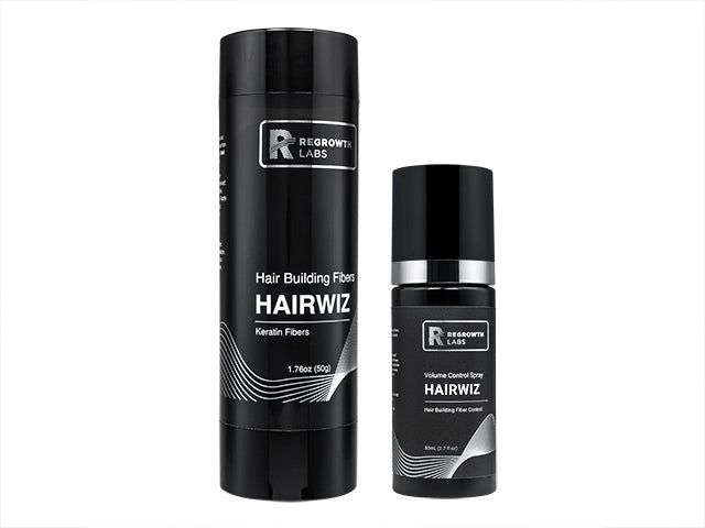 (リグロースラボ)ヘアウィズ・ヘアビルディングファイバー(ナチュラルブラック)50g1本+ボリュームコントロールスプレー80ml 1セット