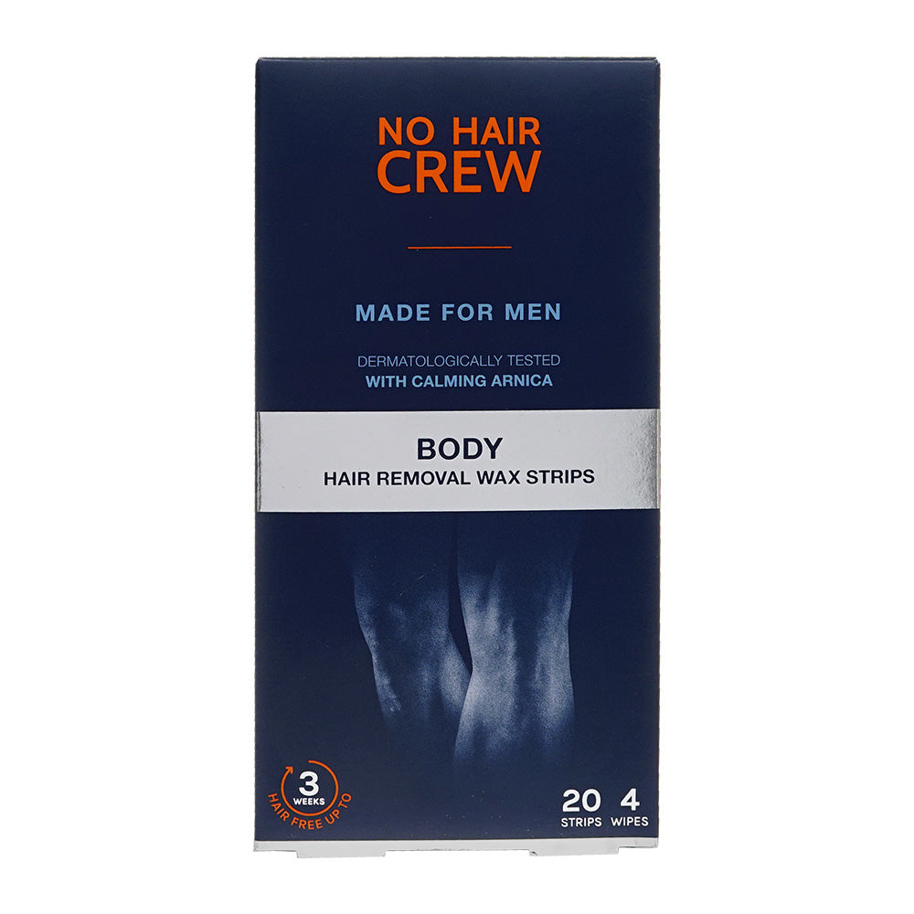 (NoHairCrew)ボディヘアリムーバルワックスストリップス(拭き取り用ワイプ4枚入)20枚