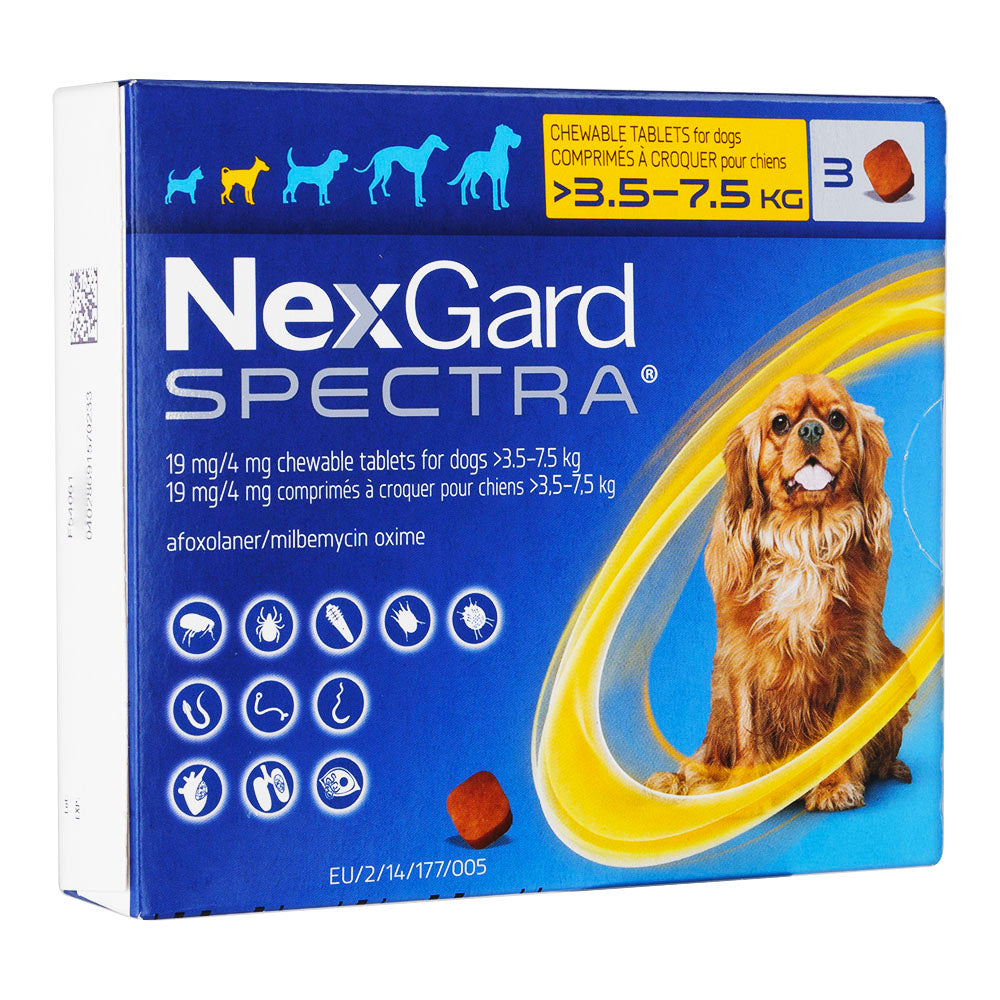 ネクスガードスペクトラ22.5・チュアブル錠犬用(>3.5-7.5kg)3錠