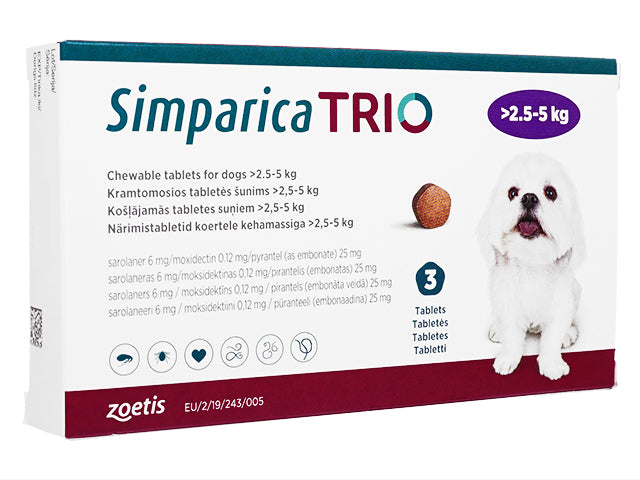 シンパリカ・トリオ犬用(>2.5-5kg)3錠