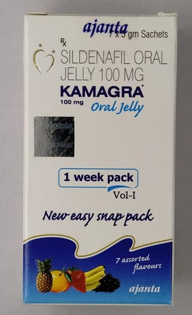 【送料無料】ジェネリックバイアグラ_カマグラ•オーラルジェリー(Kamagra Oral Jelly)100mg Vol-1【1箱7袋】